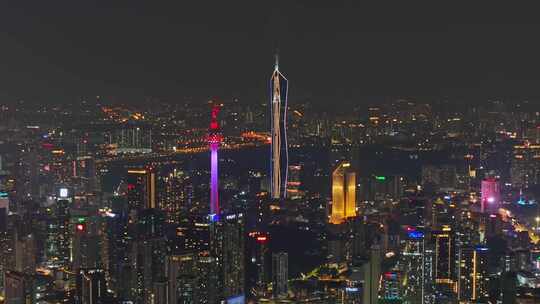 马来西亚吉隆坡莫迪卡石油双子塔夜景航拍