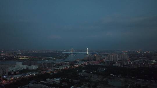 上海黄浦江南浦大桥夜景视频素材模板下载