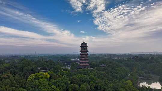 江苏省扬州市瘦西湖大明寺延时航拍