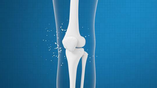 腿部膝盖骨骼与药物吸收 3D渲染视频素材模板下载
