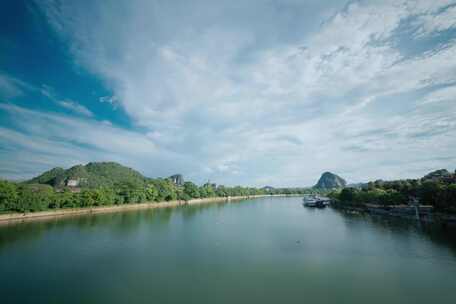 广西桂林山水漓江风景穿山塔山公园延时