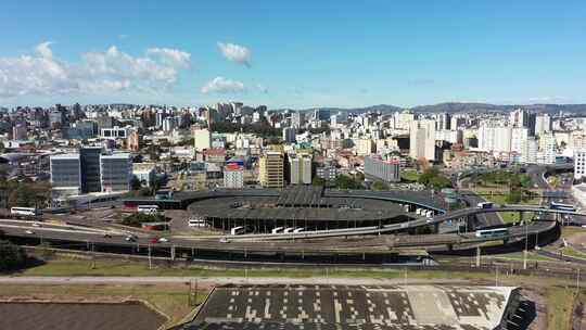 巴西阿雷格里港。巴西城市天际线地标。市中心的建筑