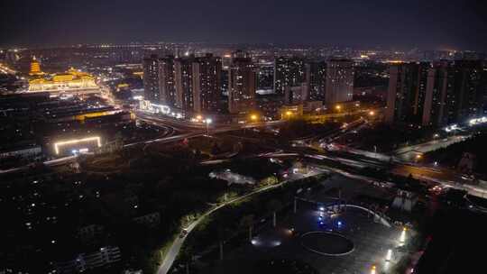 定鼎门桥应天门夜景  航拍延时