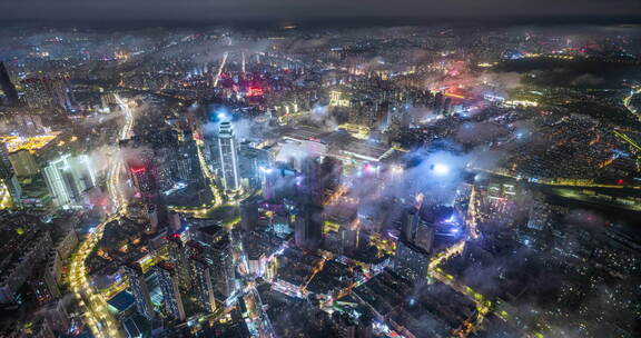 悟3航拍沈阳华丽夜景