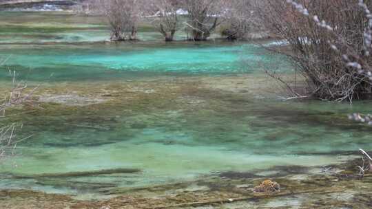 四川阿坝州九寨沟冬日山水