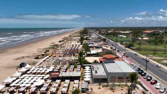 阿鲁阿纳海滩在Aracaju Sergipe巴西。旅游在巴西东北部。视频素材模板下载