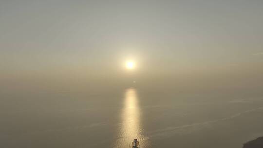 海边航拍落日/日出