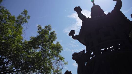 嘉兴柯岩风景区普照寺风景视频