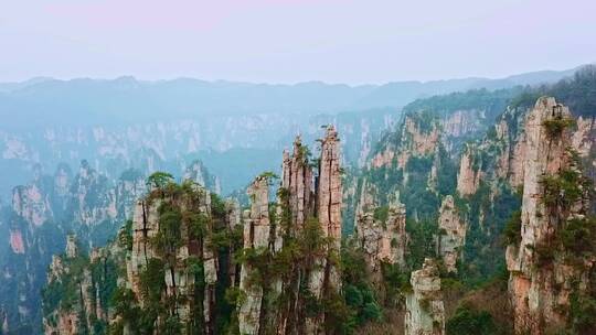 航拍张家界天子山秋天的风景