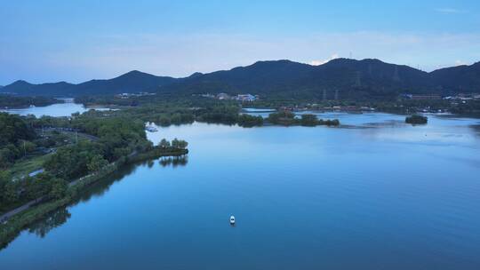 杭州湘湖航拍风景