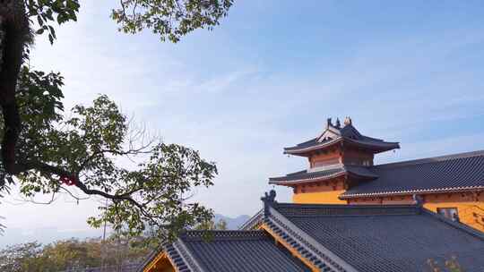 杭州湘湖先照寺寺庙建筑风景