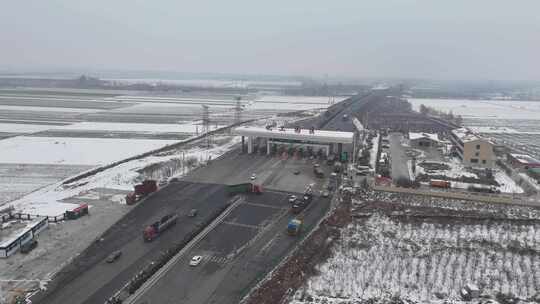 航拍城市雪景石家庄