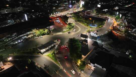 原创 印尼日惹城市建筑夜景航拍风光