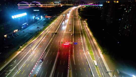 城市夜晚马路夜景视频素材