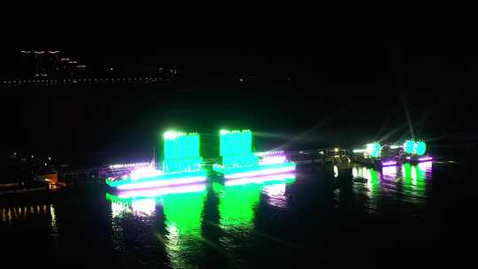 珠海香洲港的灯光四视频素材模板下载