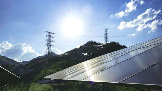 延时-新能源太阳能光伏板