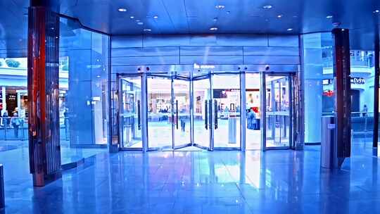 商场旋转玻璃门入口