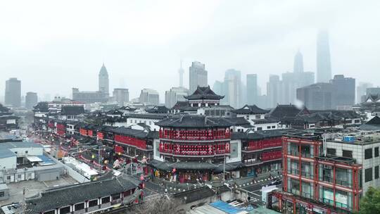 【合集】上海豫园城隍庙初雪上海雪景