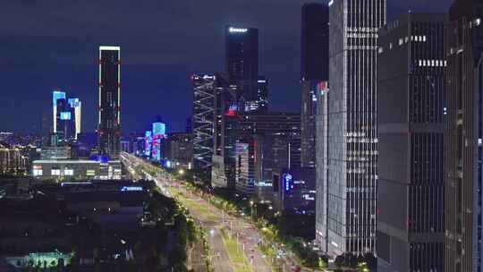 南京河西CBD航拍夜景商务楼群视频素材模板下载