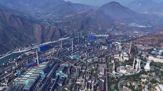 攀枝花钒钛钢铁厂攀钢集团航拍4K