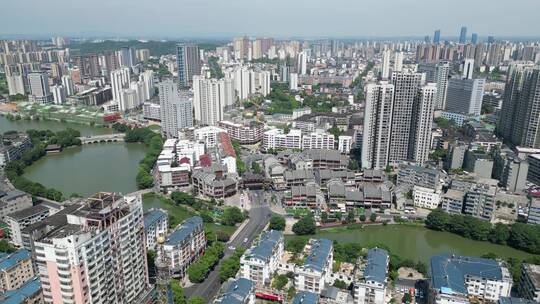 航拍江西吉安城市建设