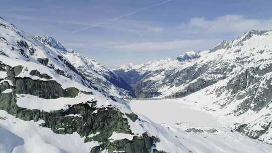 大坝，格里姆塞尔，雪山，冬天