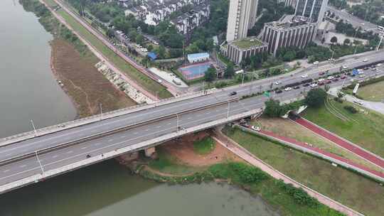 城市道路大桥航拍4K