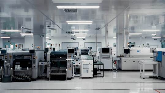 高科技智能工厂无尘车间场景开灯4K高清在线视频素材下载