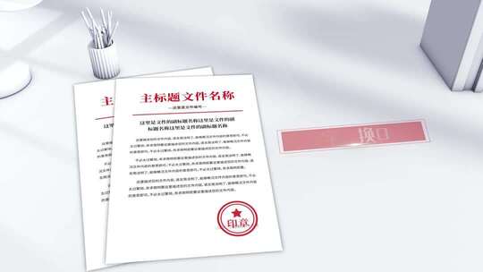 原创红头文件简洁光影展示