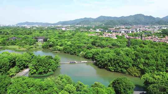 浙江杭州西湖区西溪湿地自然森林湖泊航拍4