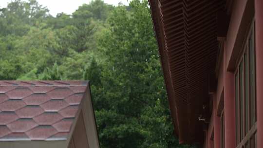 古建筑屋檐下雨空镜头大雨小雨雨季谷雨惊蛰