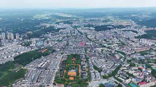 航拍湖南衡阳市区高空鸟瞰衡阳