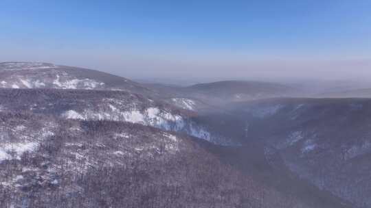 航拍内蒙古大兴安岭冬季自然风景