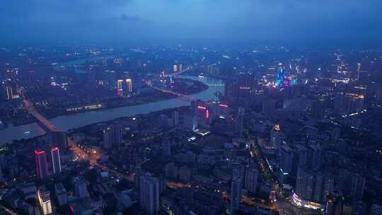 南宁 邕江 夜景 大景 全景 航拍