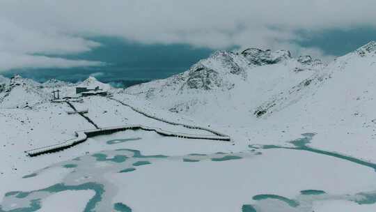 达古冰山雪景视频素材