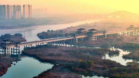 西安浐灞渭河湿地公园秋景