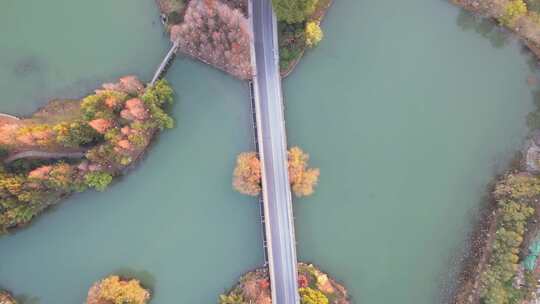 杭州湘湖秋天风景航拍