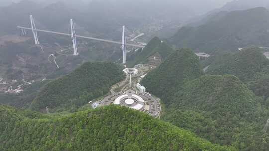 贵州天空之桥高速服务区航拍