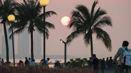 海口晚霞短暂瞬间