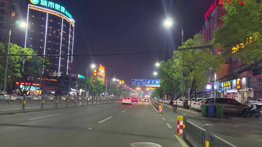 城市夜景大街小巷实拍