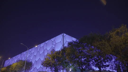 水立方夜景 鸟巢水立方