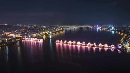 潮州广济桥夜景延时