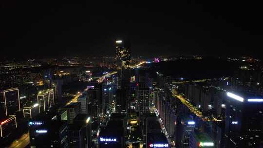 山东济南城市夜景交通航拍视频素材模板下载
