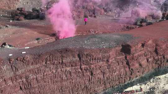 乌兰哈达火山烟雾航拍