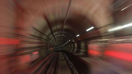 地铁隧道穿梭时空延时摄影视频素材模板下载