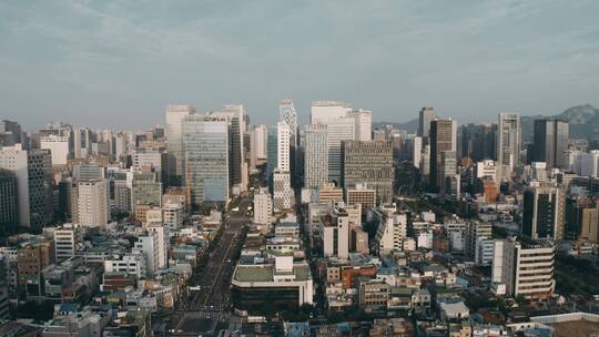 韩国首尔城市航拍视频素材模板下载