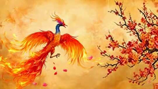 凤凰与梅花古风画面