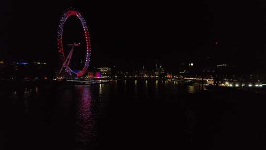 伦敦眼在晚上英格兰英国