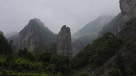 浙江温州雁荡山大龙湫景区延时空镜