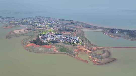 九江市都昌县周溪镇鄱阳湖湿地航拍自然风光